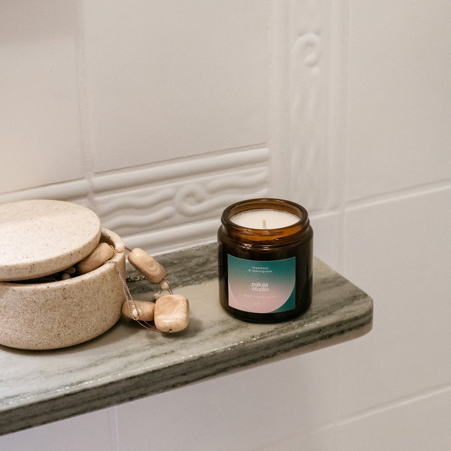 rozmaryn i trawa cytrynowa - świeca sojowa